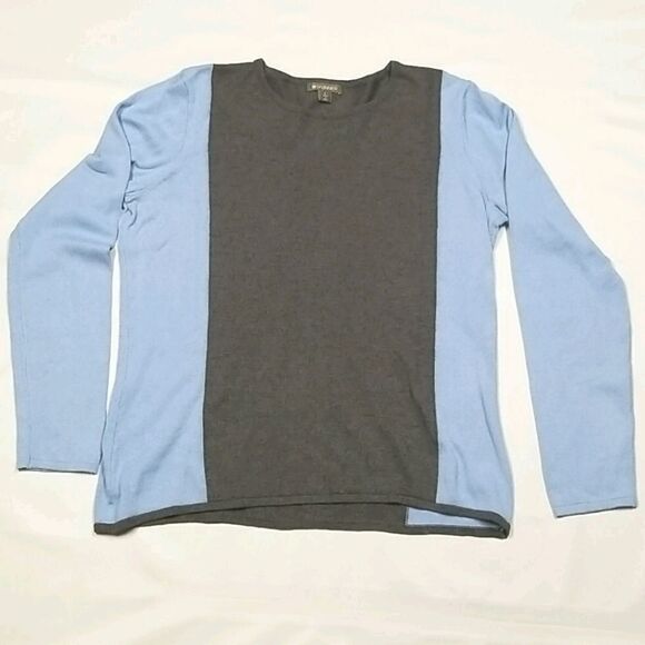 🎁5/$25 Spanner Sweater Shirt Women' Large Long Sleeved Blue Grey Cotton Wool - Picture 1 of 5
